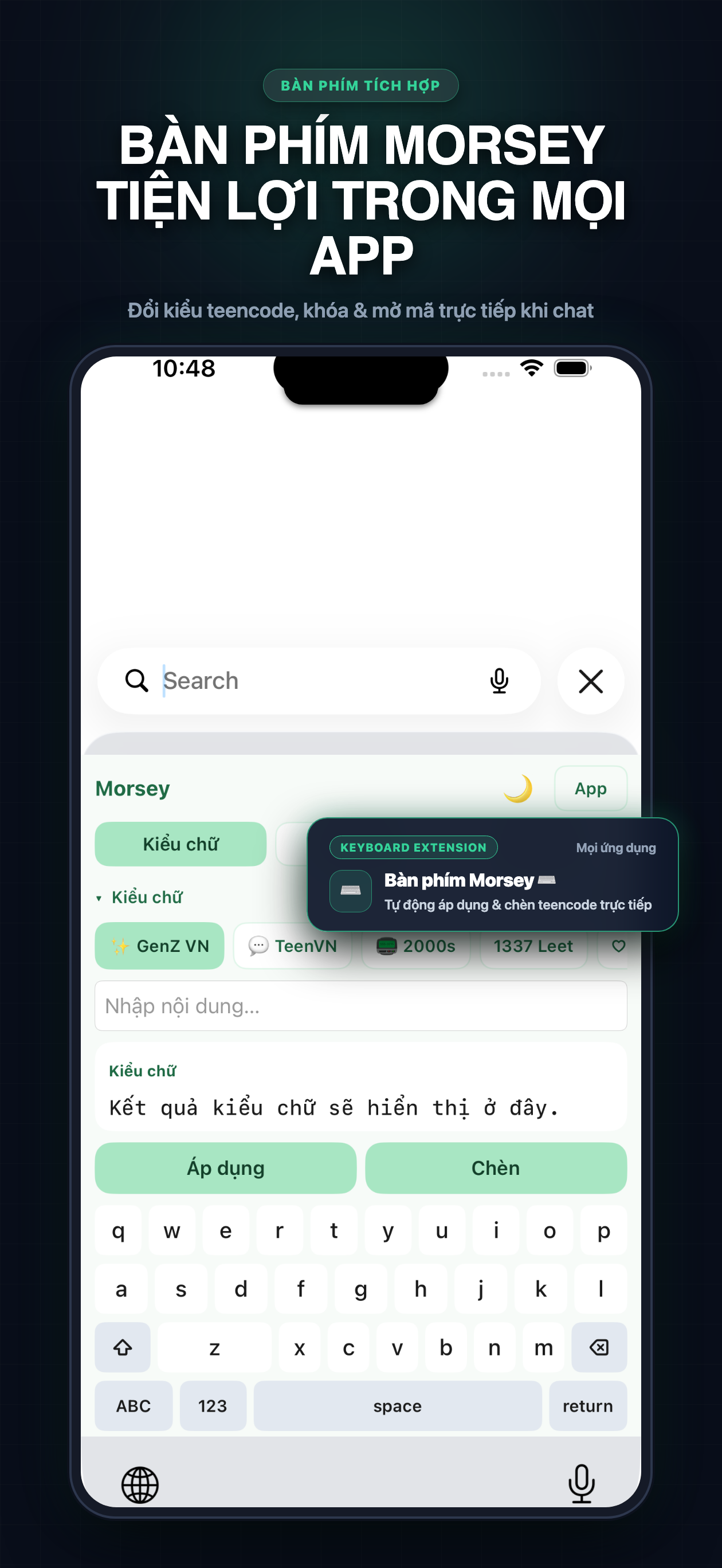 Morsey Custom Keyboard Screen